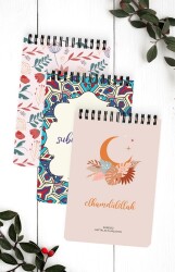 (3’lü Paket) Haftalik Planlayici 52 Yaprak A5 Spiralli Renkli - Hobbi Tasarim