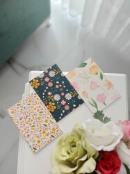 Çiçekli Defter Üçlemesi Çizgili - Hobbi Tasarim