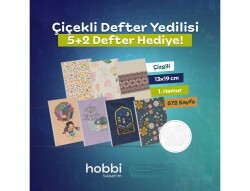 Çiçekli Defter Yedilisi (6+1 Defter Hediye) - Hobbi Tasarim