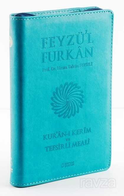 Feyzü’l Furkan Kur’an-ı Kerim ve Tefsirli Meali (Cep Boy - Fermuarlı) Turkuaz - Server Yayınları