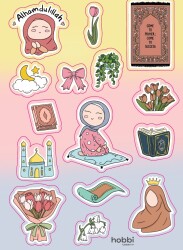 Karisik Islami Sticker Etiket 6 Sayfa 90 Farklı Tasarım - Hobbi Tasarim