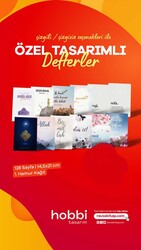 Özel Tasarimli 12’li Defter - Çizgisiz - Hobbi Tasarim